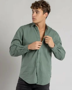 Skylark Hemp Long Sleeve Shirt Olive Clearance