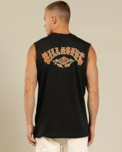 Billabong Heritage Arch Muscle Tank Washed Black Hot