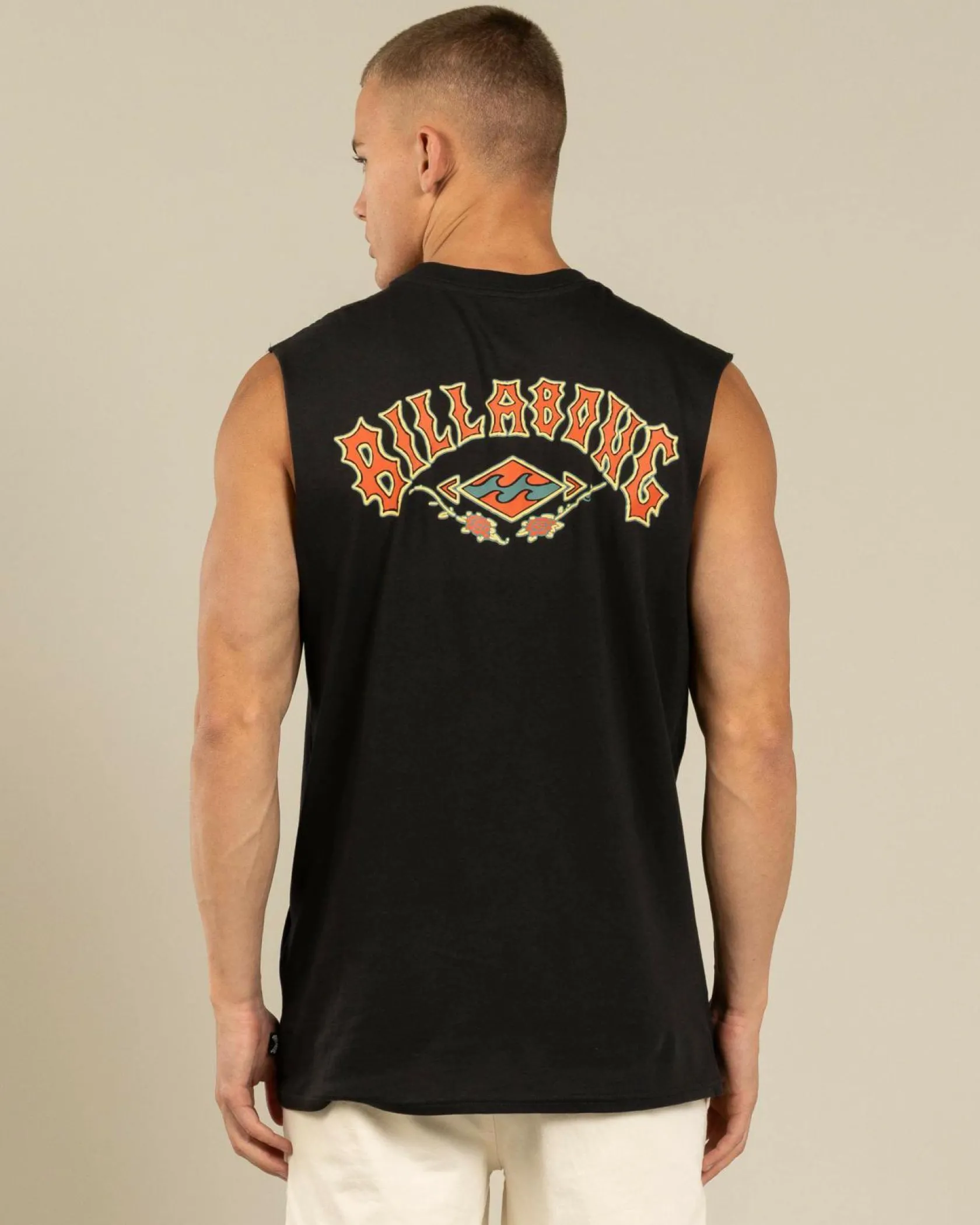 Billabong Heritage Arch Muscle Tank Washed Black Hot