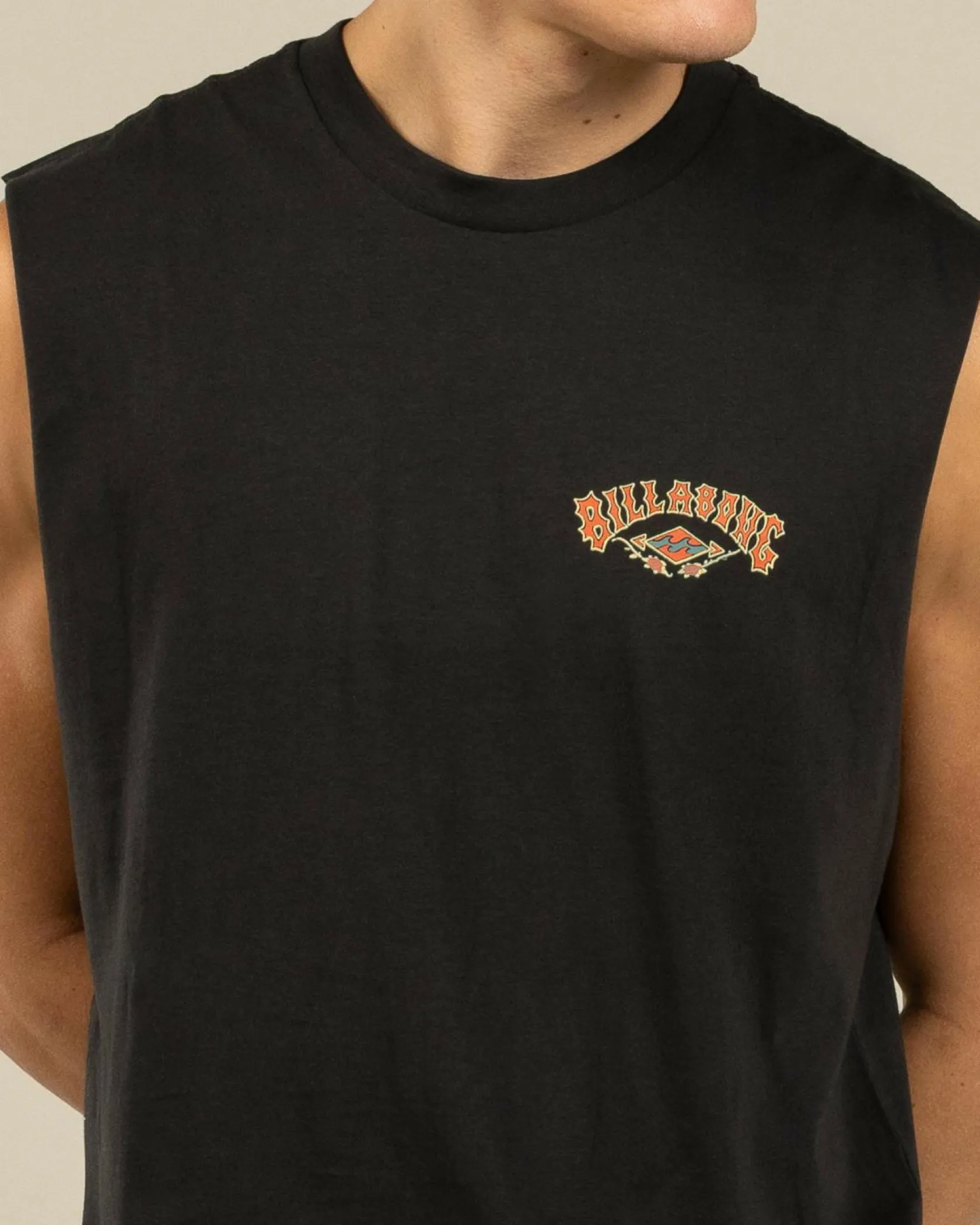 Billabong Heritage Arch Muscle Tank Washed Black Hot
