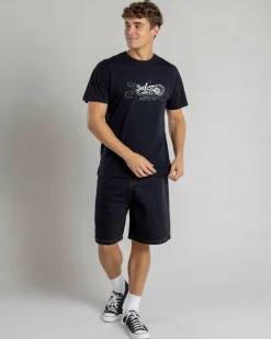 Jacks Heritage Denim Shorts Washed Black New