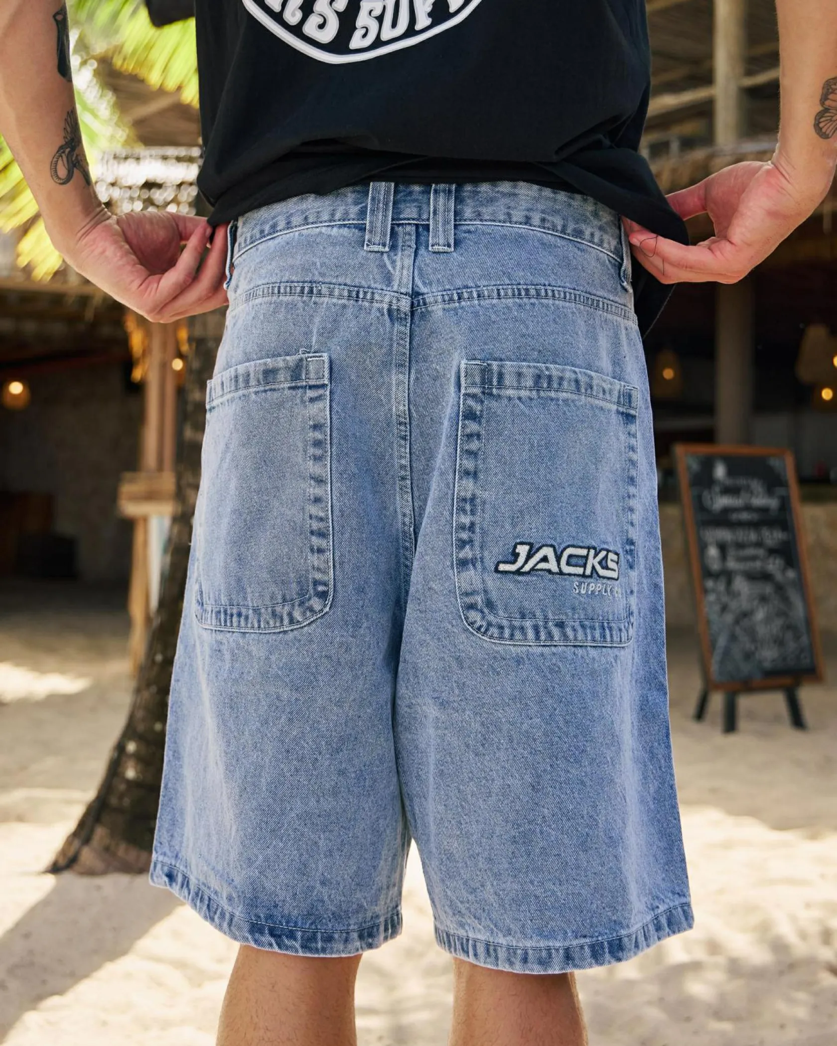 Jacks Heritage Denim Shorts Mid Blue Online