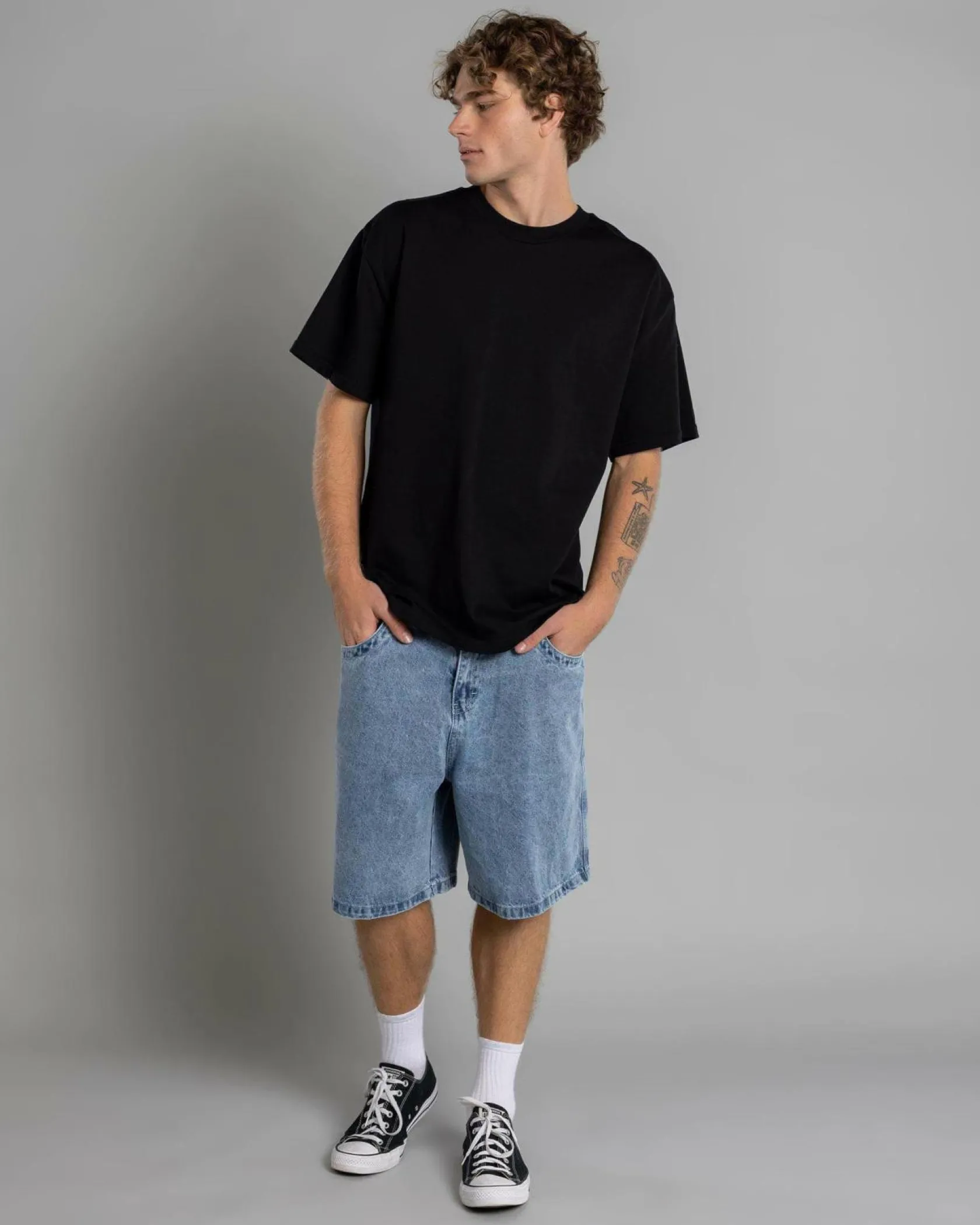Jacks Heritage Denim Shorts Mid Blue Online