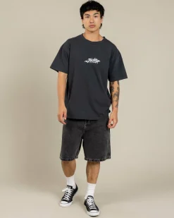 Jacks Heritage Denim Shorts Faded Black Sale