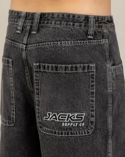 Jacks Heritage Denim Shorts Faded Black Sale