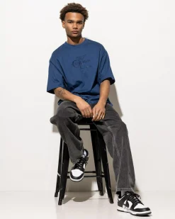 Calvin Klein Hero Monologo Embroidered T-Shirt Blue Jean Sale