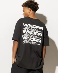 Wndrr Hex Box Fit T-Shirt Faded Black