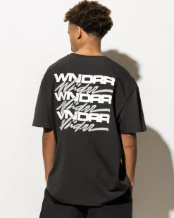 Wndrr Hex Box Fit T-Shirt Faded Black