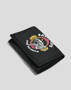 Salty Life Hidden Paradise Tri-Fold Wallet Black Best