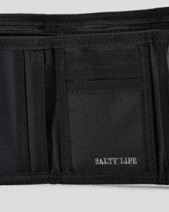 Salty Life Hidden Paradise Tri-Fold Wallet Black Best