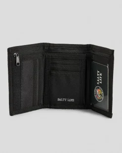 Salty Life Hidden Utopia Tri-fold Wallet Black Best