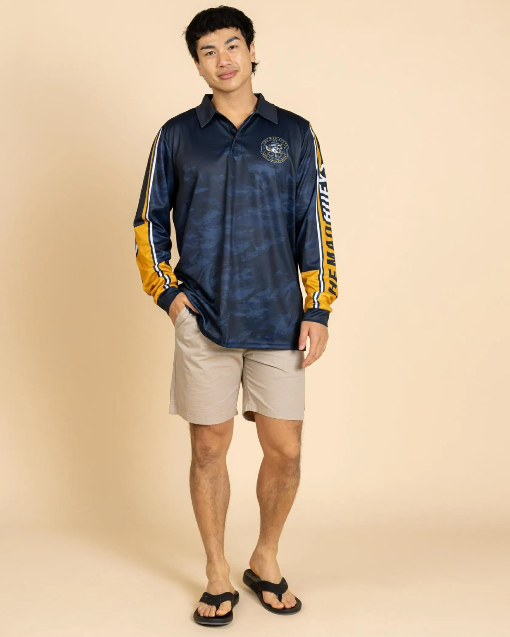 The Mad Hueys Hooked Cuda Fishing Jersey Navy Best