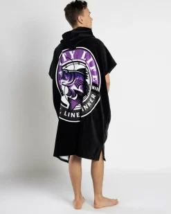 Salty Life Hooked V2 Hooded Towel Black/maroon Hot