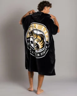 Salty Life Hooked V3 Hooded Towel Black Discount