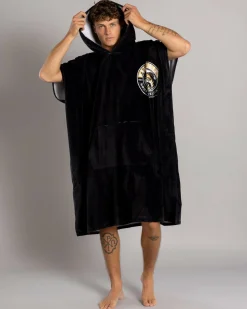 Salty Life Hooked V3 Hooded Towel Black Discount