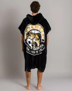 Salty Life Hooked V3 Hooded Towel Black Discount