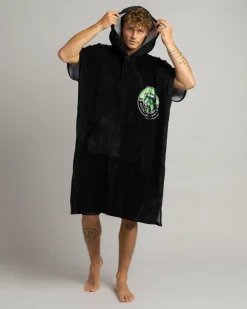 Salty Life Hooked V3 Hooded Towel Black/green Discount