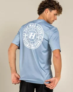 The Mad Hueys Hueys Good Life Short Sleeve Surf T-Shirt Steel Blue Discount