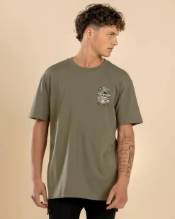 The Mad Hueys Hueys Pirate T-Shirt Olive New