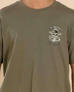 The Mad Hueys Hueys Pirate T-Shirt Olive New