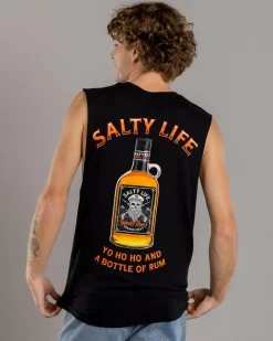 Salty Life Hurricane Muscle Tank Black Hot
