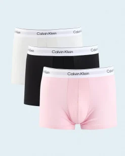 Calvin Klein Icon Cotton Stretch Trunk 3 Pack Black/snow Heather/buff Pink Sale