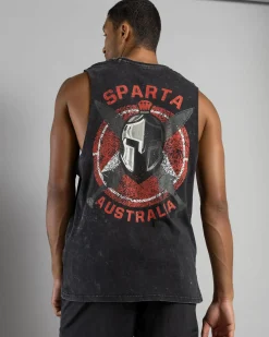 Sparta Immortal Muscle Tank Black Acid Clearance