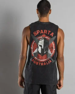 Sparta Immortal Muscle Tank Black Acid Clearance