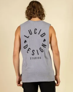 Lucid Inception Muscle Tank Lt Grey Acid Best