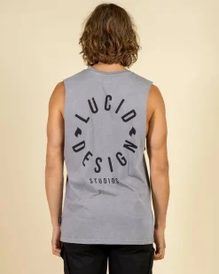 Lucid Inception Muscle Tank Lt Grey Acid Best
