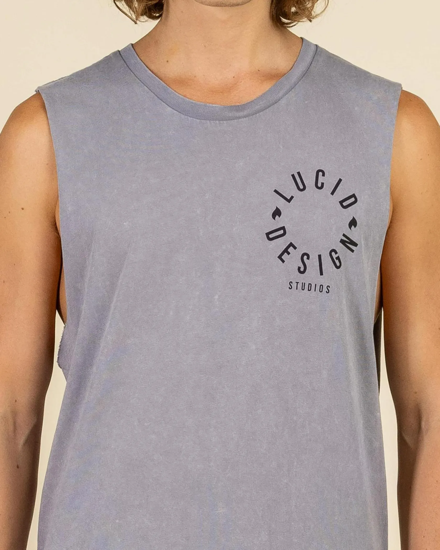 Lucid Inception Muscle Tank Lt Grey Acid Best