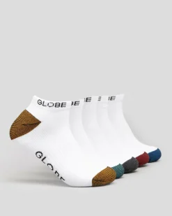 Globe Ingles Ankle Socks 5 Pack White Hot
