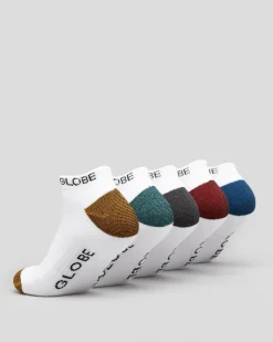 Globe Ingles Ankle Socks 5 Pack White Hot