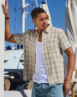Lucid Ingrained Short Sleeve Shirt Sand