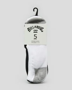 Billabong Invisible Socks 5 Pack Multi Outlet