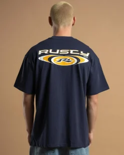 Rusty Irie Eye T-Shirt Navy Blue
