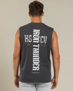 Kiss Chacey Iron Thunder Relaxed Muscle Tank Pigment Black New