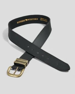 Ringers Western James Leather Belt Black/gold Online