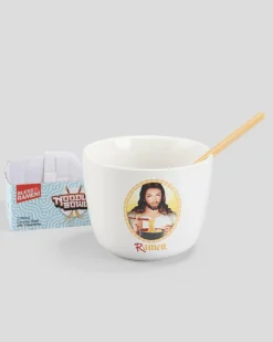 Get It Now Jesus Ramen Ceramic Noodle Bowl with Chopsticks White Discount