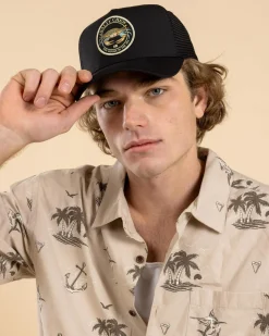 Salty Crew Jimmy 5 Panel Trucker Cap Black New
