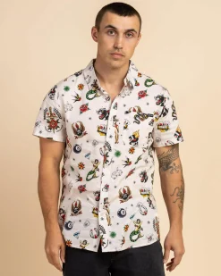 Salty Life Karma Short Sleeve Shirt Cream Sale