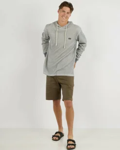 Billabong Keystone Pullover Knit Hoodie Oatmeal Heather Clearance