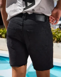 Kiss Chacey KS5 Slim Denim Shorts Vintage Black Hot