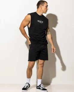 Kiss Chacey KS5 Slim Denim Shorts Vintage Black Hot