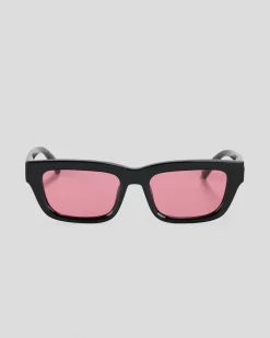 Le Specs Le Castle Sunglasses Black/ Crimson Tint