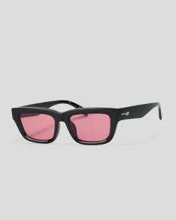Le Specs Le Castle Sunglasses Black/ Crimson Tint