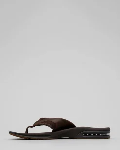 Reef Leather Fanning Dab Thongs Dark Brown Sale