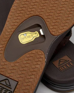 Reef Leather Fanning Dab Thongs Dark Brown Sale