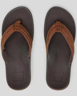 Reef Leather Ortho Coast Thongs Dark Brown Discount