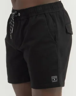 Lucid Lever Elastic Waist Shorts Black Discount